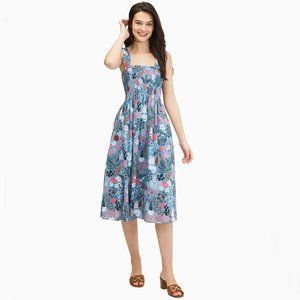 Kate Spade casual garden posy smocked dress